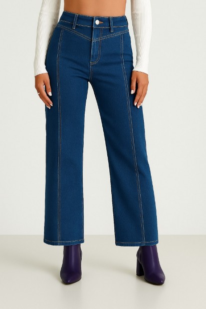 Picture of Jeans with vertical seams on the front for a stylish effect