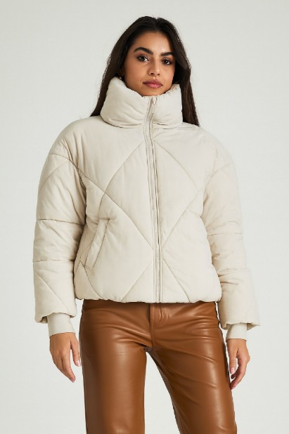 Picture of Oversized Quilted Puffer Jacket with High Collar