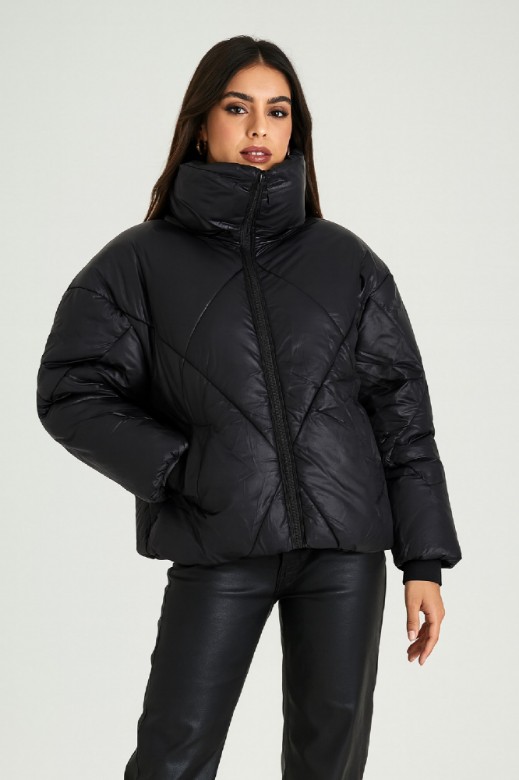 Εικόνα της Καπιτονέ Oversized Μπουφάν με Ψηλό Γιακά
