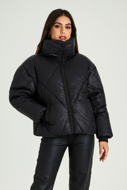 Εικόνα της b'Καπιτονέ Oversized Μπουφάν με Ψηλό Γιακά