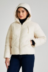 Εικόνα της b'Κοντό Καπιτονέ Μπουφάν με Κουκούλα
