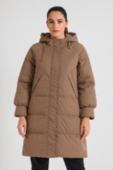 Picture of Long Quilted Puffer Jacket with Hood