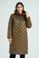Picture of Long Quilted Coat with Hood