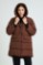 Picture of Long Quilted Puffer Jacket with Hood and Flap Pockets