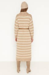 Picture of Striped Knitted Dress with Collar