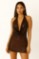Picture of Sequined halter top with open back