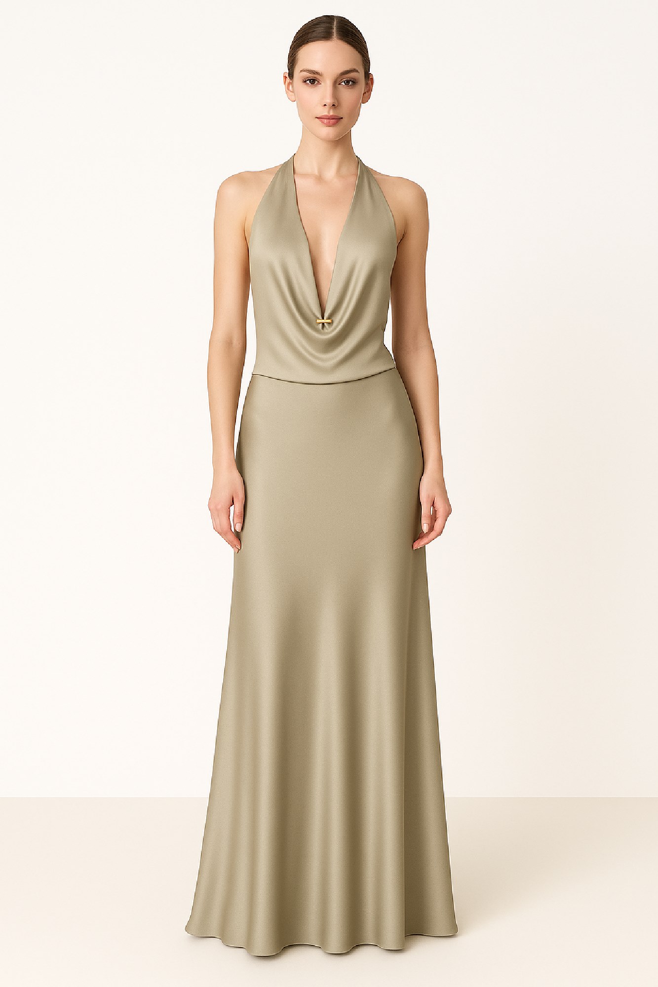 Picture of Premium satin blouse with deep neckline