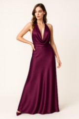 Picture of Premium satin blouse with deep neckline