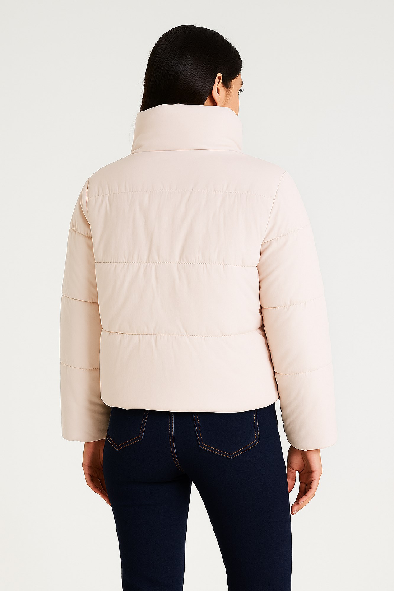 Picture of Short Quilted Puffer Jacket with High Collar