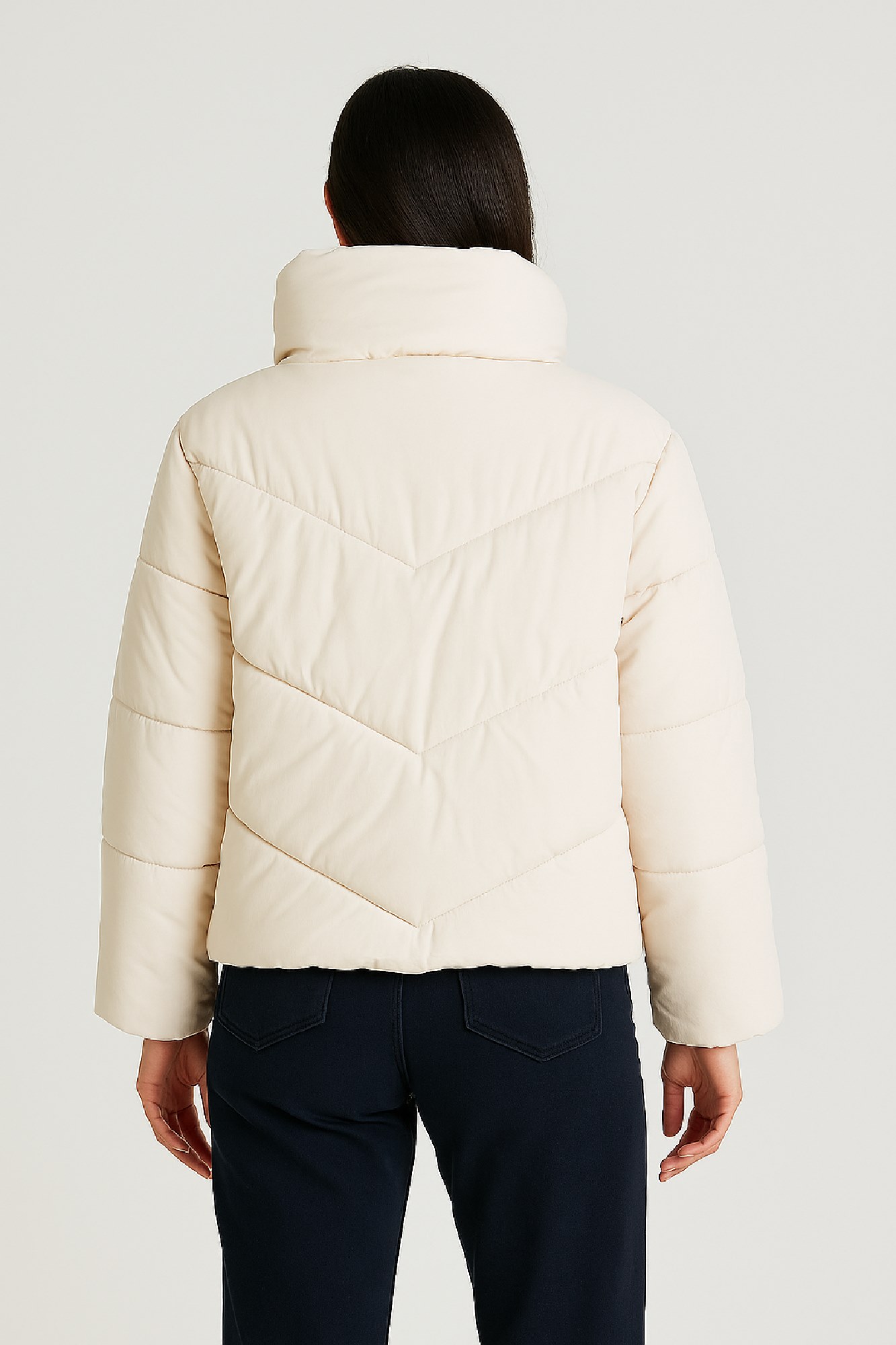 Picture of Short Quilted Puffer Jacket with Hood
