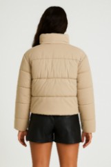 Picture of Short Quilted Faux Leather Puffer Jacket