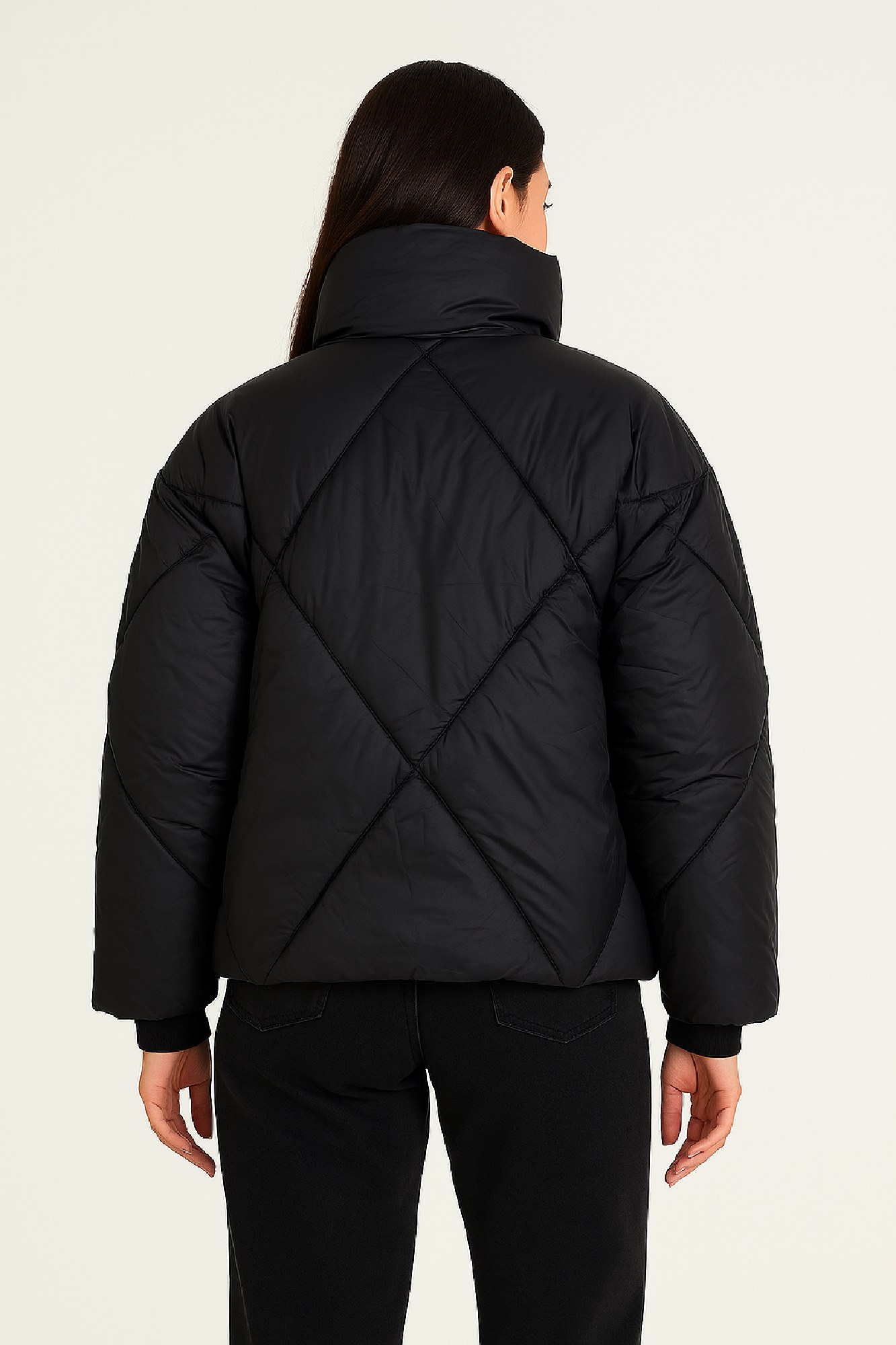 Picture of Oversized Quilted Puffer Jacket with High Collar