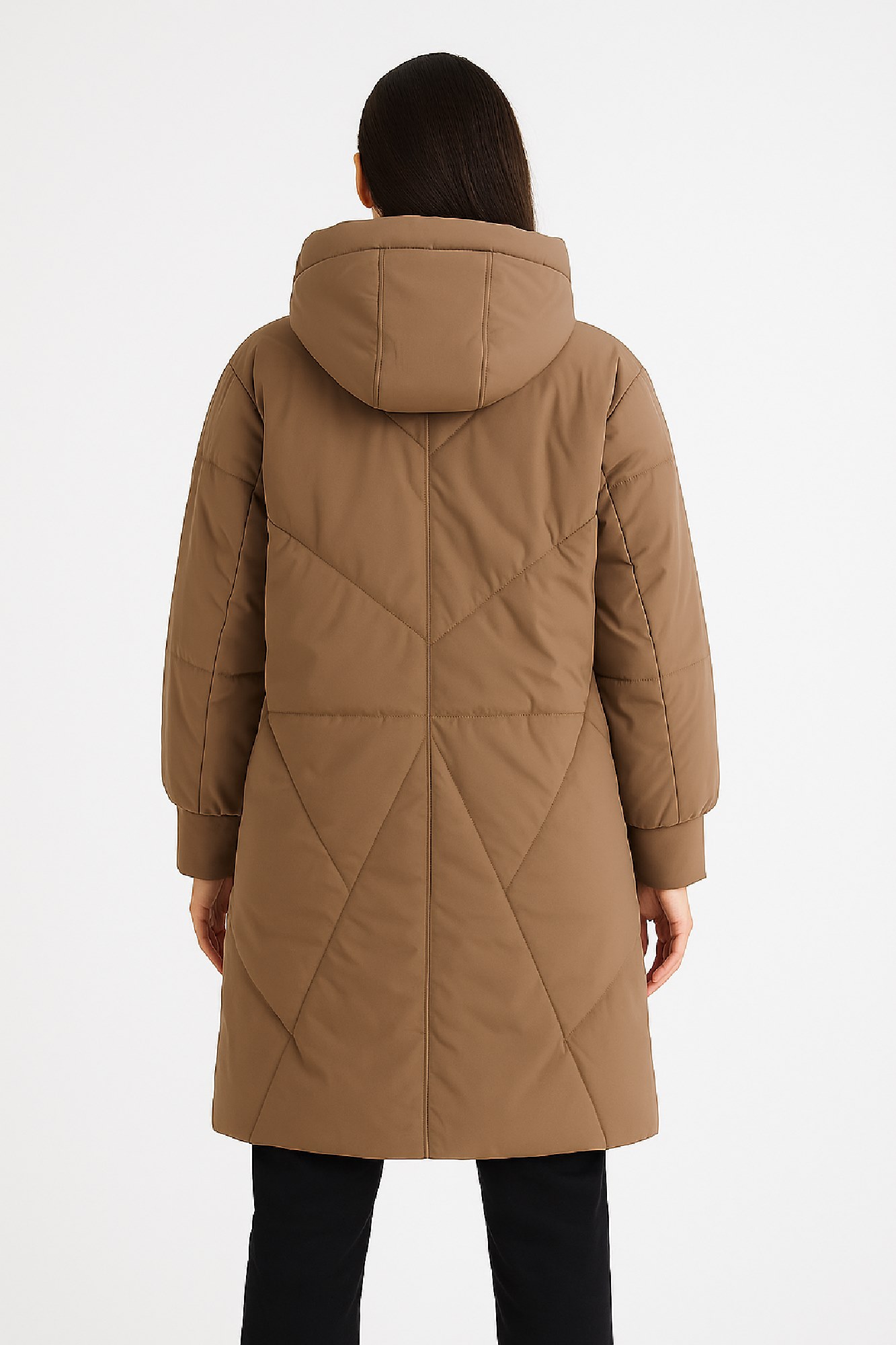 Picture of Long Quilted Puffer Jacket with Hood