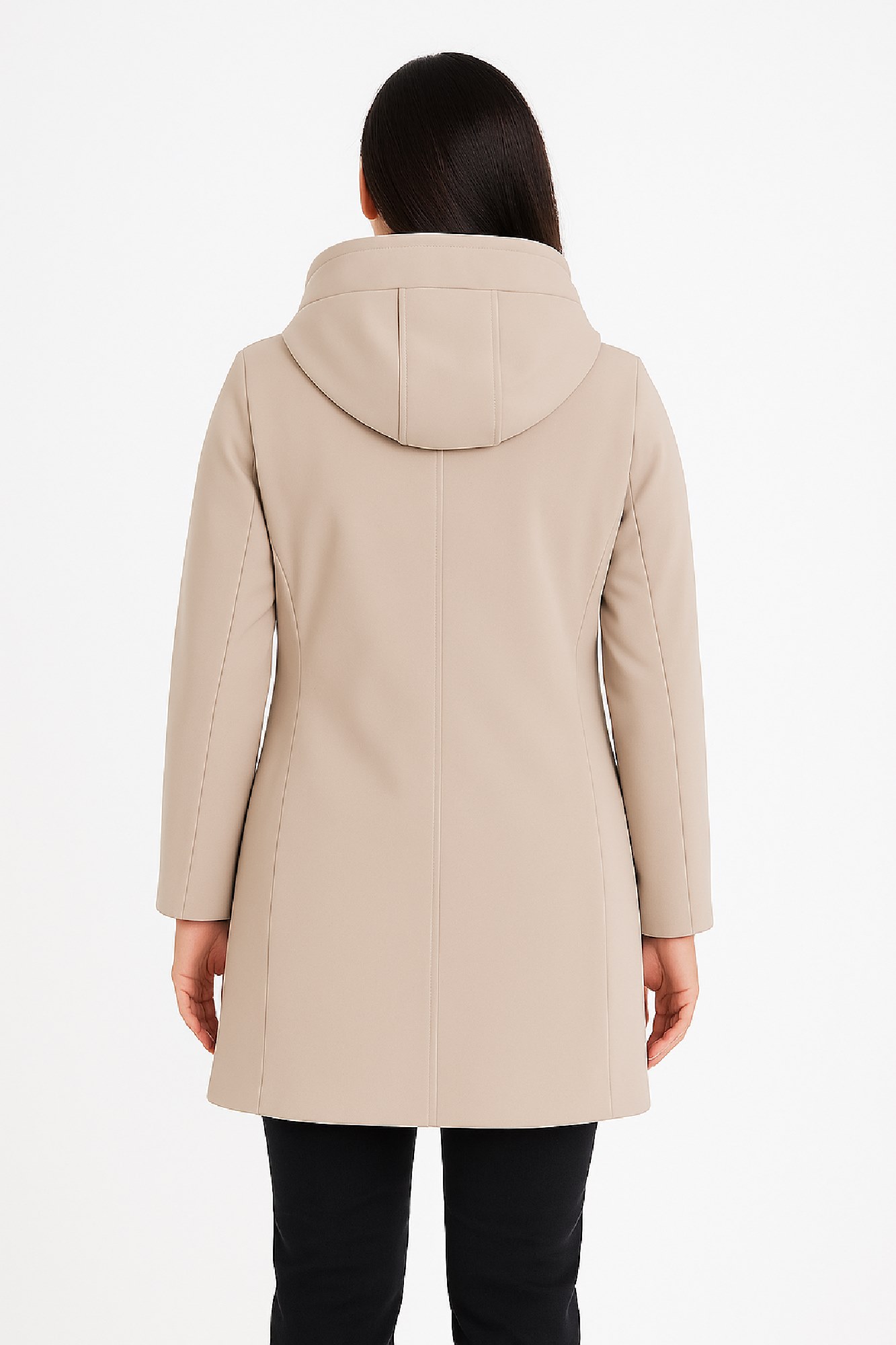 Picture of Long Softshell Jacket with Hood and Zip Closure