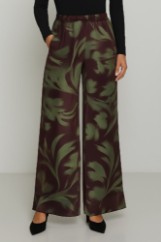 Picture of High-waisted, wide-leg printed satin pants