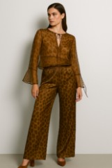 Picture of High-waisted, wide-leg printed satin pants