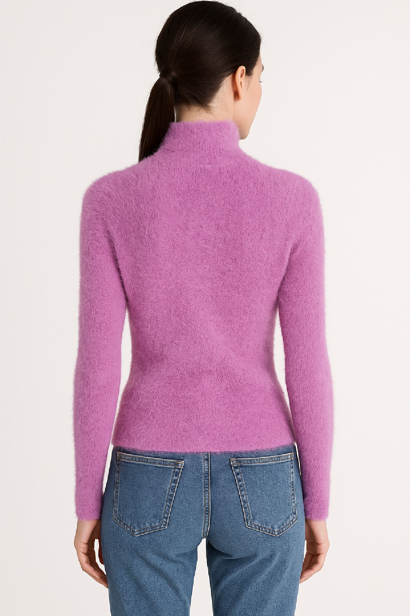 Picture of Fluffy Knit Sweater with High Neck
