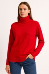 Picture of Knitted Turtleneck Sweater with Ribbed Finish
