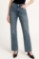 Picture of Denim Pants with Rhinestone Embellishments and Subtle Pattern