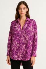 Εικόνα της Πουκαμίσα με Έντονο Φλοράλ Σχέδιο