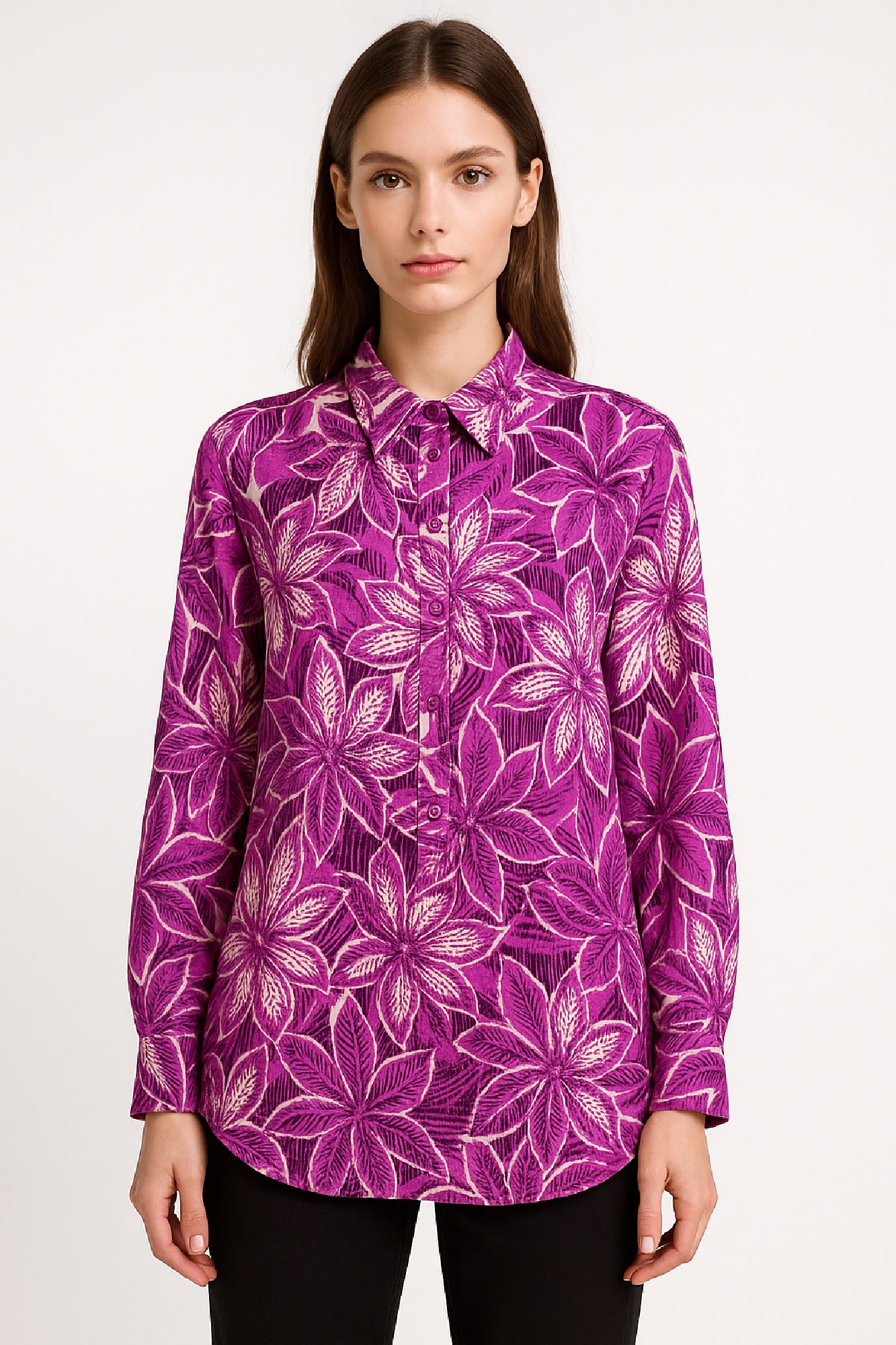 Εικόνα της Πουκαμίσα με Έντονο Φλοράλ Σχέδιο