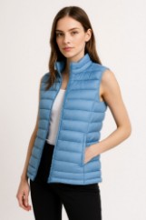 Picture of Quilted Puffer Vest with High Collar
