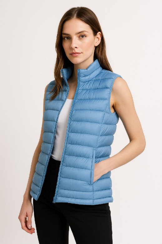 Picture of Quilted Puffer Vest with High Collar