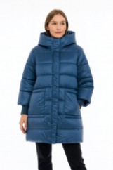 Picture of Long Quilted Puffer Jacket with Hood