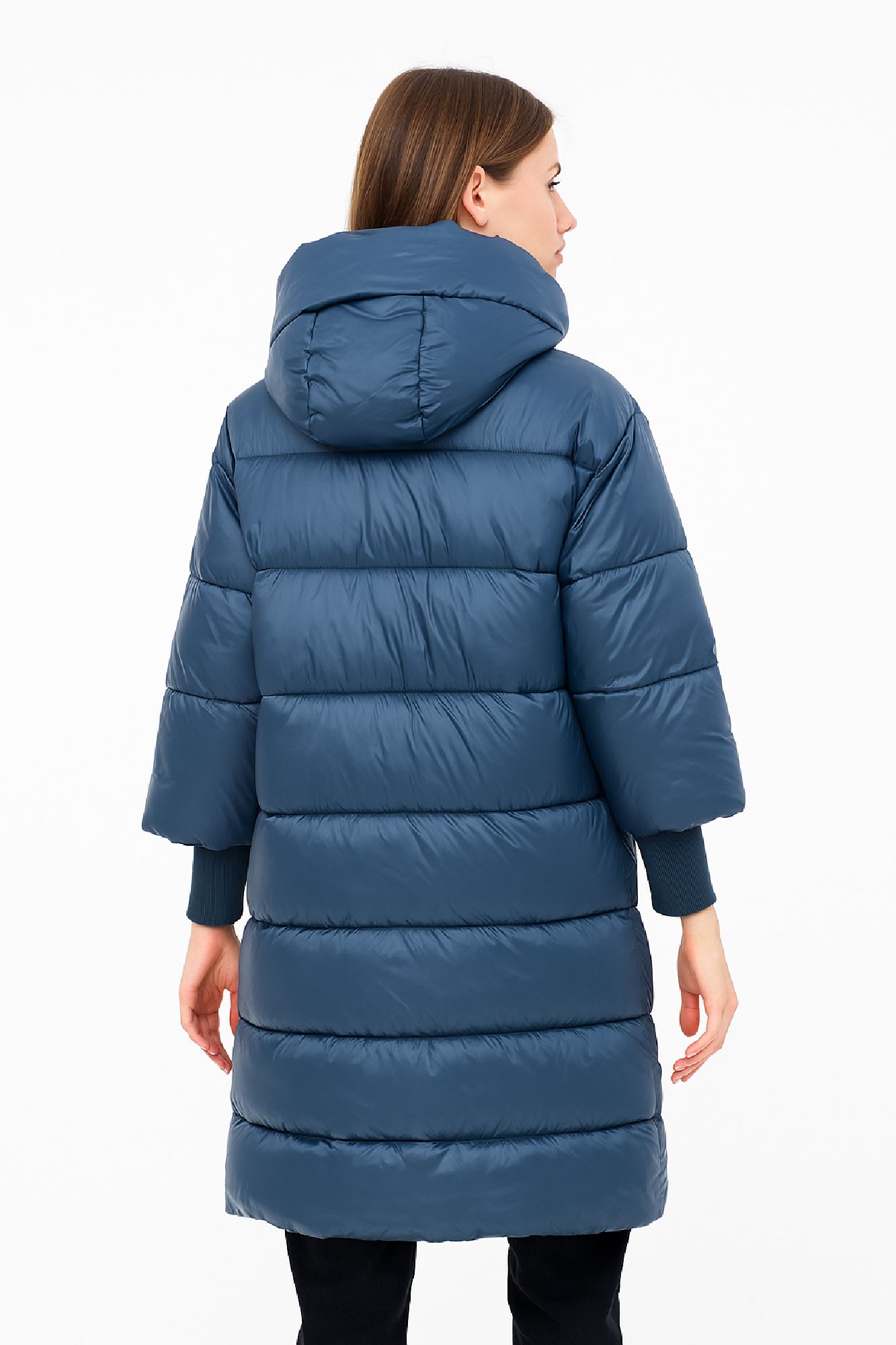Picture of Long Quilted Puffer Jacket with Hood