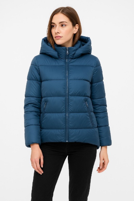 Picture of Short Quilted Puffer Jacket with Hood