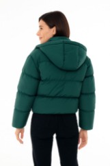 Picture of Short Quilted Puffer Jacket with High Collar and Shoulder Details