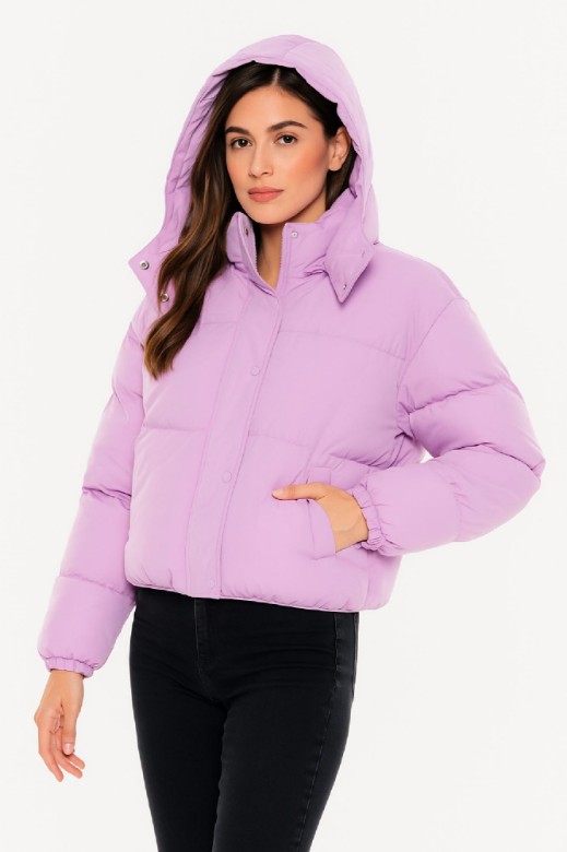 Picture of Short Quilted Puffer Jacket with High Collar and Shoulder Details