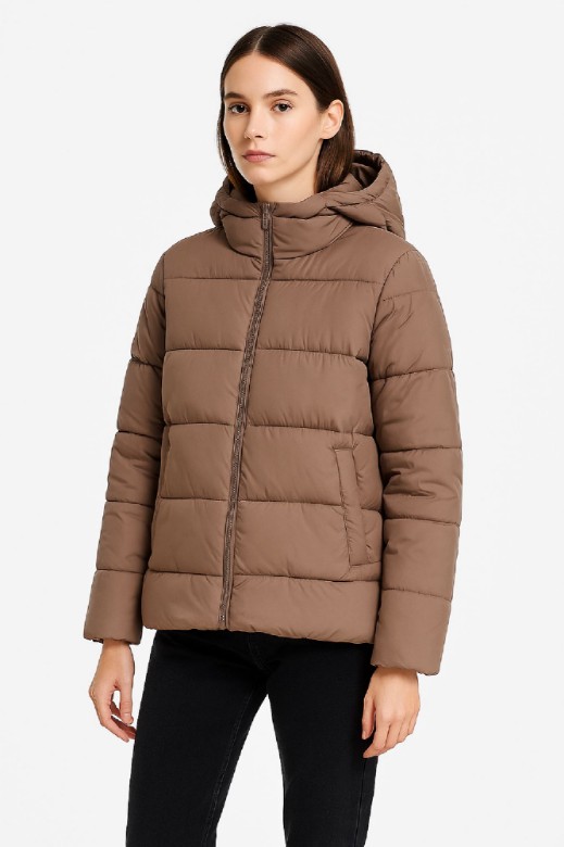 Picture of Short Quilted Puffer Jacket with Hood