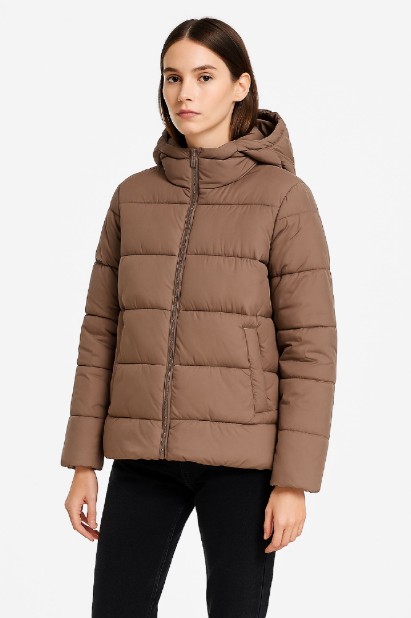 Εικόνα της s'Κοντό Καπιτονέ Μπουφάν με Κουκούλα