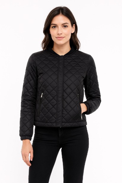 Picture of Short Quilted Jacket with Zip Closure