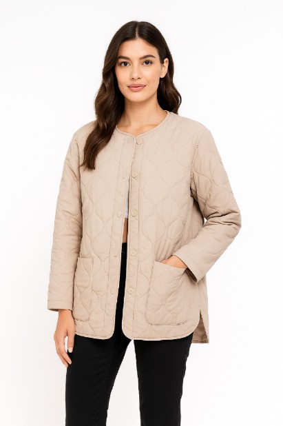 Picture of Quilted Jacket with Buttons and Front Pockets