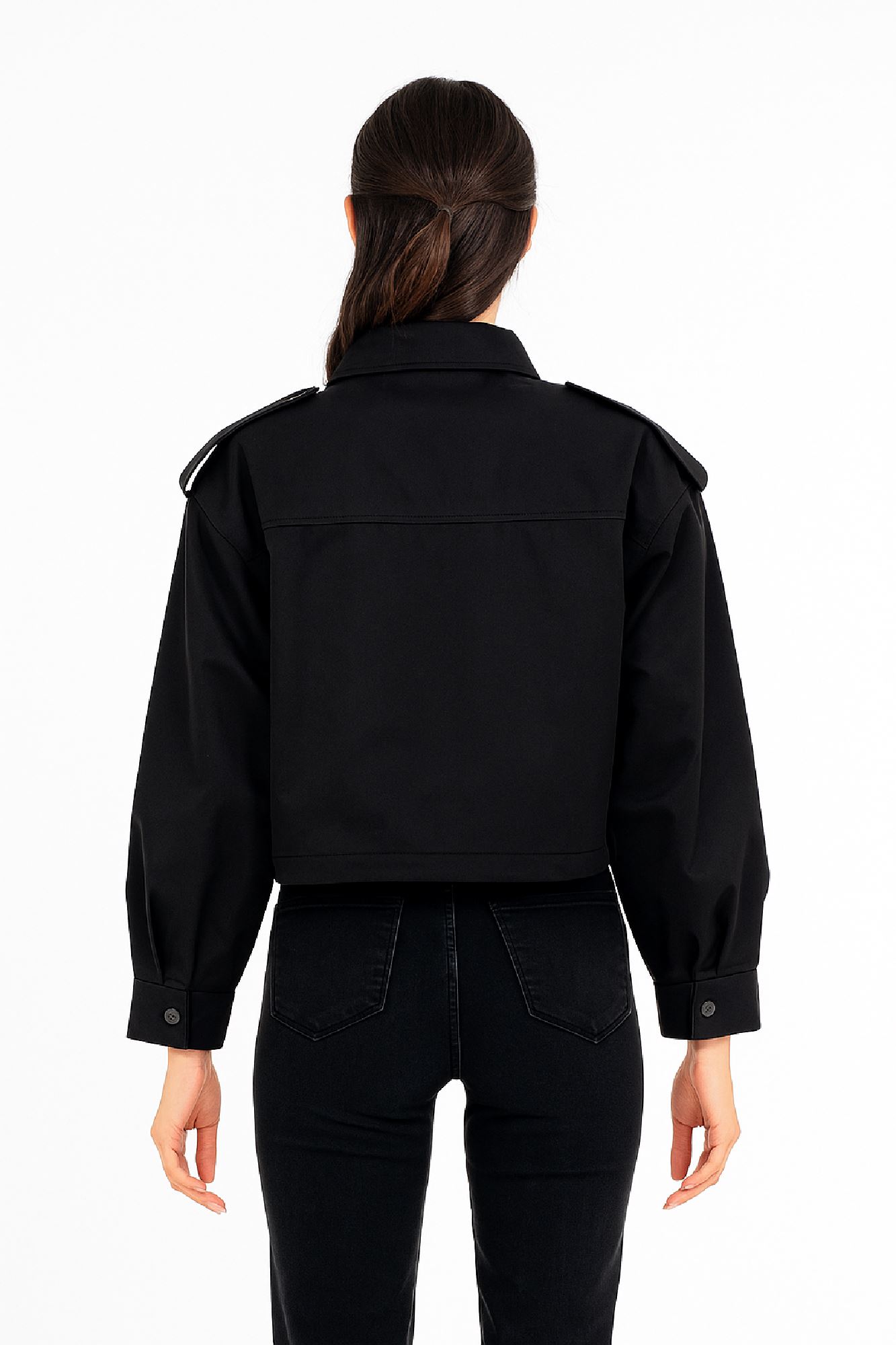 Picture of Short Utility Jacket with Pockets and Button Details