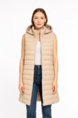 Picture of Long Quilted Puffer Vest with Hood