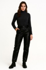Picture of Faux Leather Cargo Jogger Pants