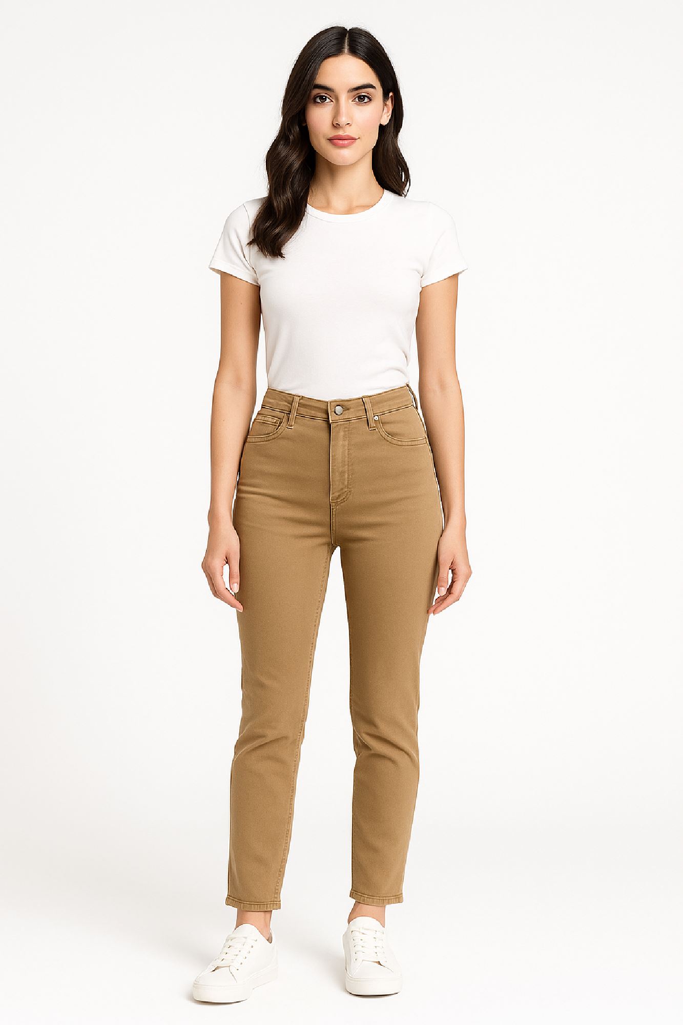 Picture of High-Waist Denim-Feel Pants