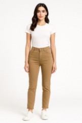 Picture of High-Waist Denim-Feel Pants