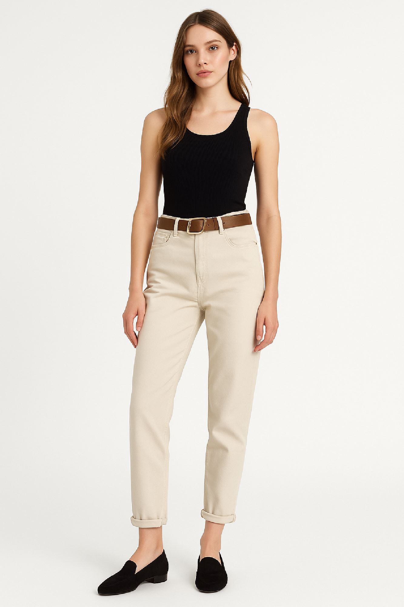 Picture of High-Waisted Boyfriend Pants