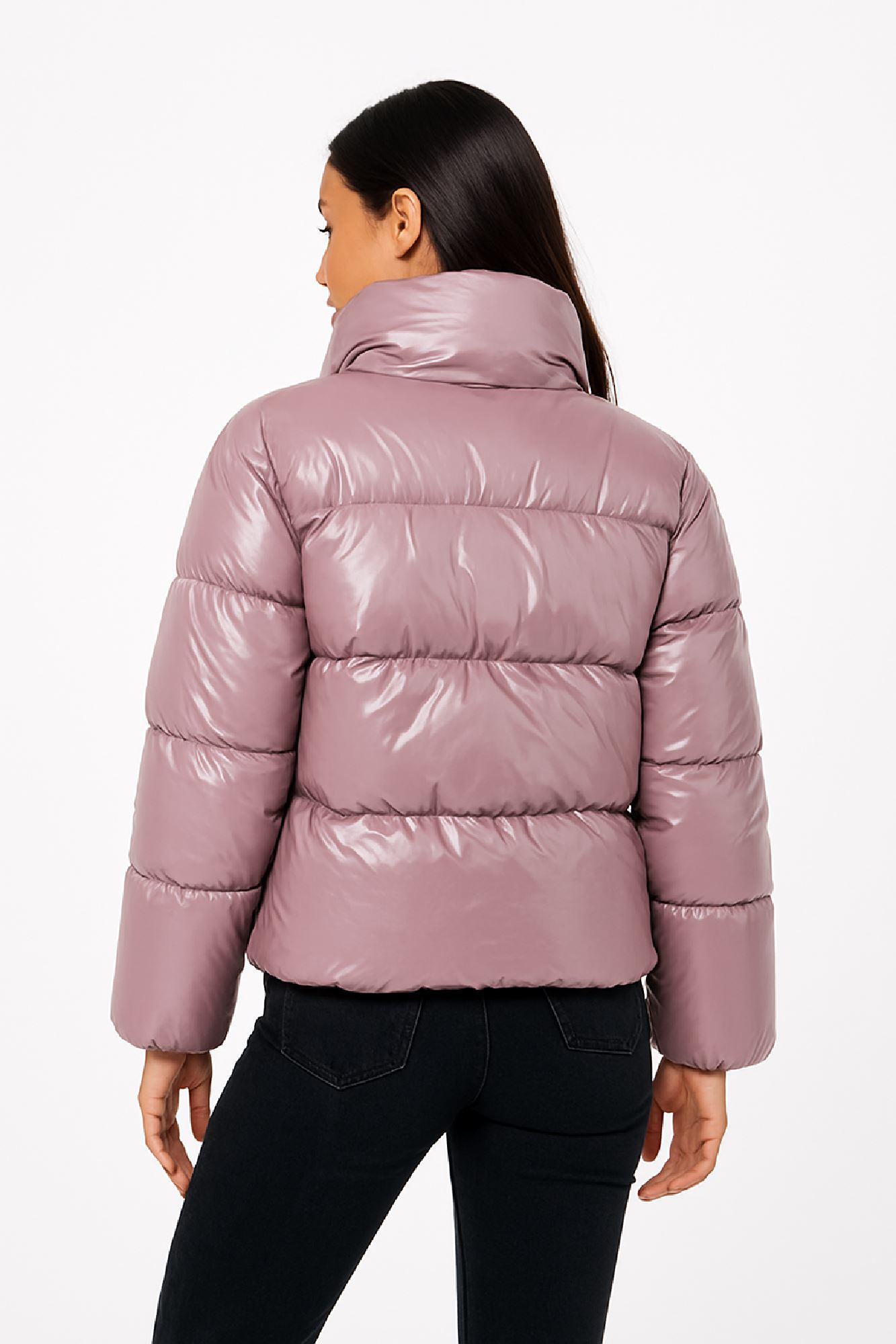 Picture of Glossy Puffer Jacket with High Neck

