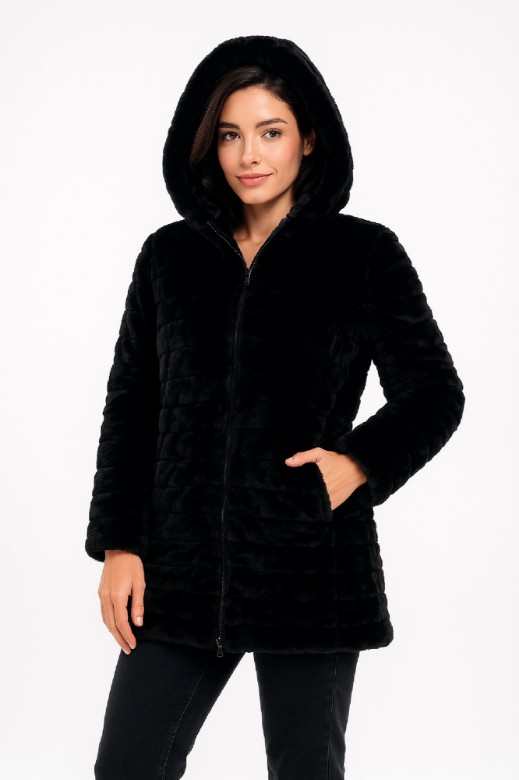 Εικόνα της b'Διπλής Όψης Μπουφάν με Κουκούλα