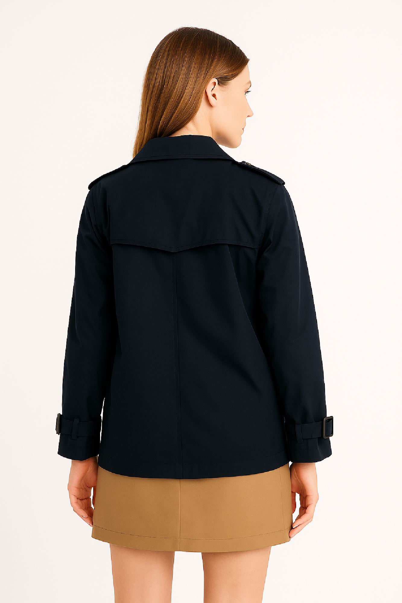 Εικόνα της b'Κοντό Trench Coat με Ζώνες στα Μανίκια