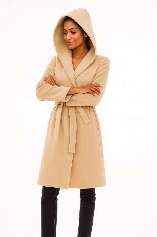 Picture of Hooded Wrap Coat with Belt – Minimal Chic Edition