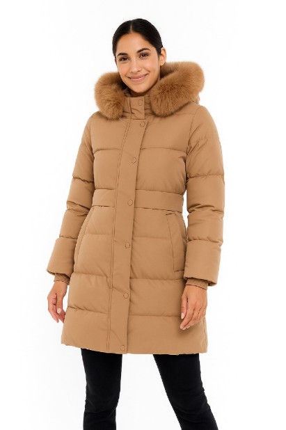 Picture of Premium Belted Fur Hood Puff Coat