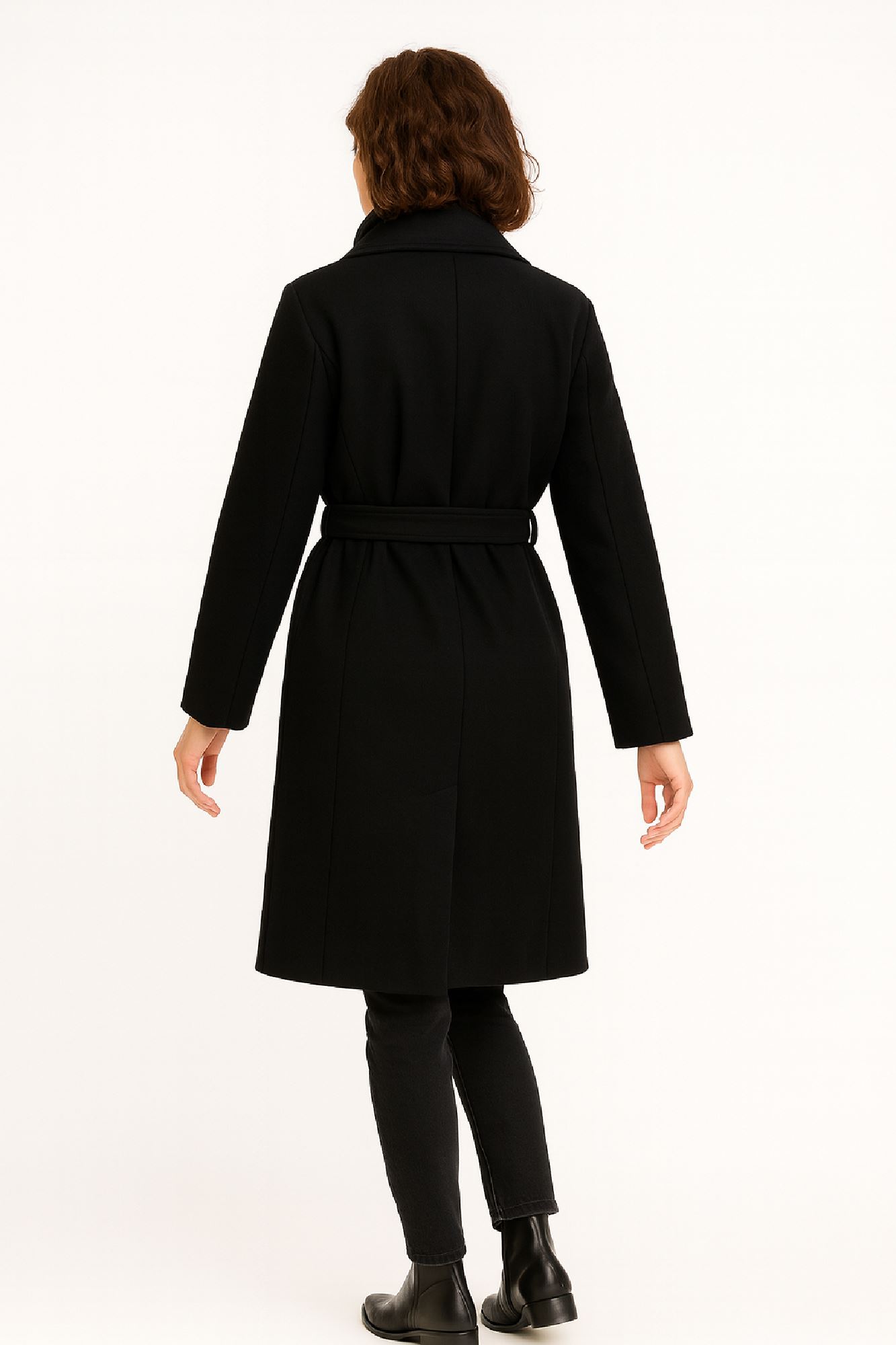 Picture of Two-Texture Belted Coat with Inner Vest