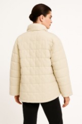 Picture of Short Quilted Puffer Jacket with High Collar