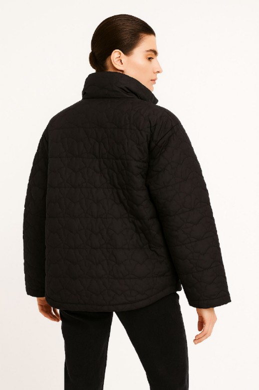 Picture of Short Quilted Puffer Jacket with High Collar